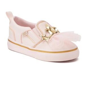 Vans Pink Kids Sneakers with Gold Details